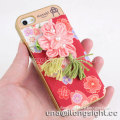 Musubi Kyoto Pink Flower Tassels red Cloth Coated 2 in 1 Hard Shell for iphone 5/5S